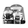 3pcs Stainless Steel Nail Art Mini Powder & Liquid Set Cans Storage Box Compact Manicure Tools