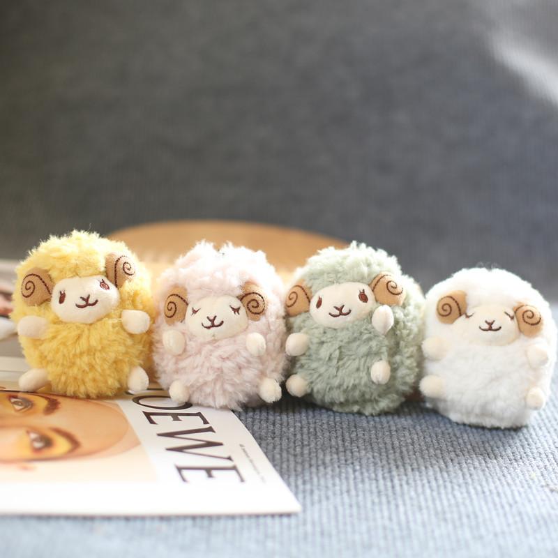 Cute Charming Plush Sheep Keychain Soft Fuzzy Bag Charm Stuffed Toy Animal