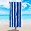 Green striped beach towel, simple and fresh towel blanket, absorbent quick drying beach pool towel