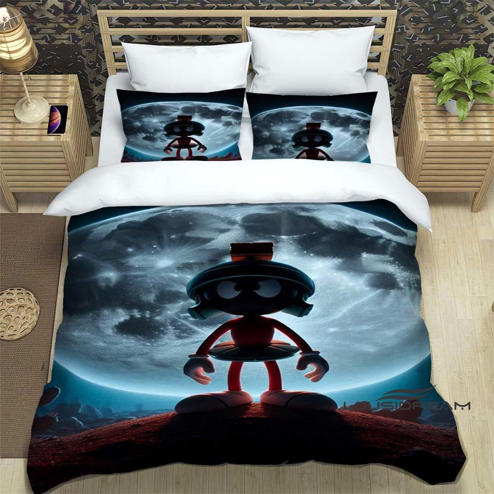 2026 New Cartoon "Marvin The Martian" Themed Duvet Cover and Pillowcase Set, Children's Bedding Set, Bedroom Decor