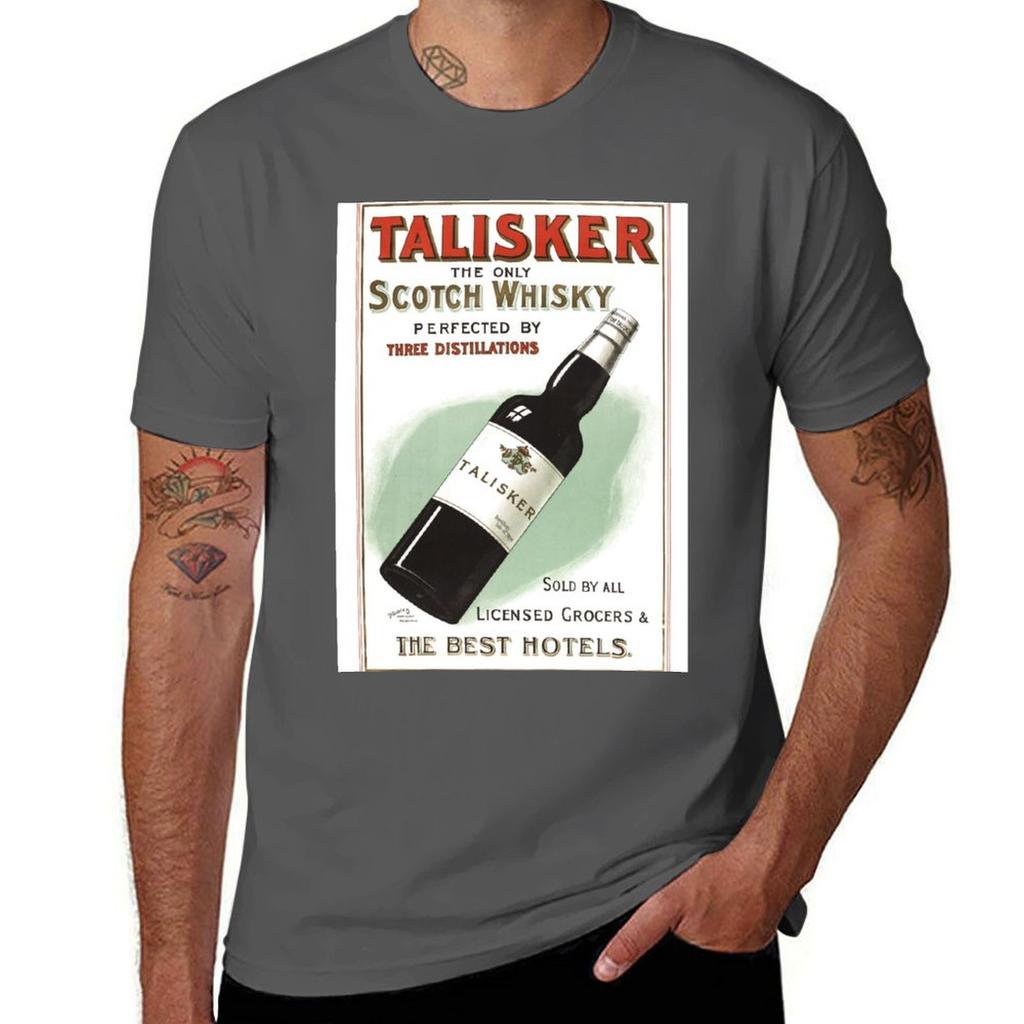 Talisker Scotch Whisky Australian Vintage Poster TShirt Classic Print Short Sleeve Shirt