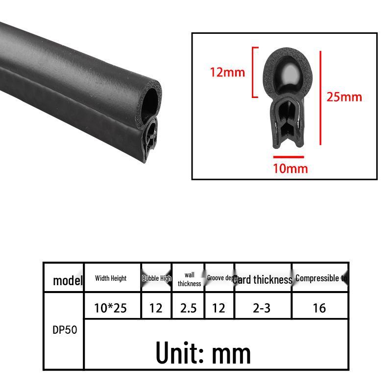 High-Temperature Resistant U-Shaped Rubber Sealing Strip for Dustproofing Electrical Cabinets and Car Doors