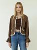 EJNOLEE Brown Tweed Check Jacket Blouse