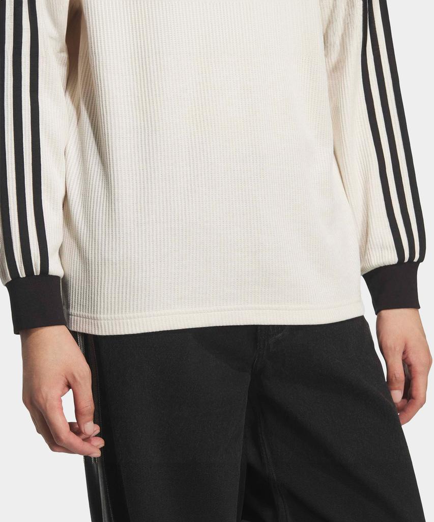 adidas Waffle Long Sleeve Polo Tee - Wonder White / Kq6867