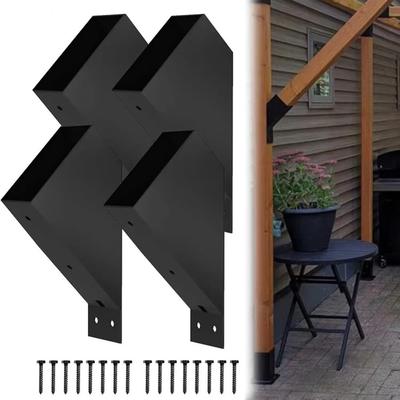 2 stuks 45 Graden Hoek Pergola Beugels Poedercoating Staal Stevige Constructie Heavy Duty Connector Draagvermogen Hoeksteun
