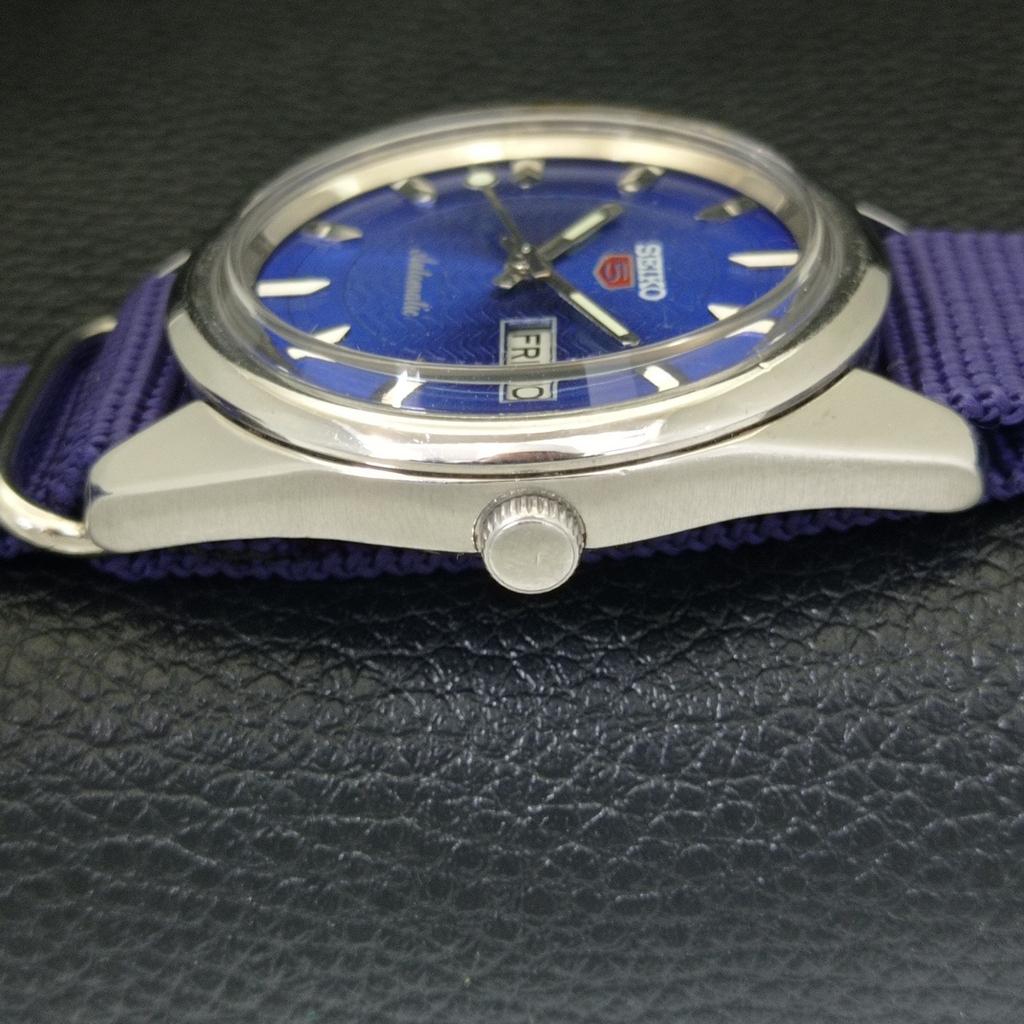 Seiko 5 AUTOMATIC 6319A JAPAN MENS VINTAGE BLUE COLOR DIAL WATCH A701405-5 R206b-a701405