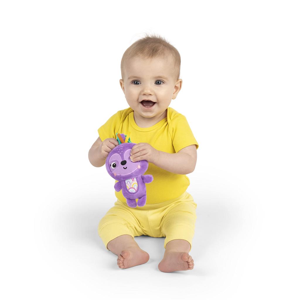 Bright Starts Outing Sloth Months and Fingertip Hand Stroller 12950 Chime, [0 Up], Development, Play, Toy,