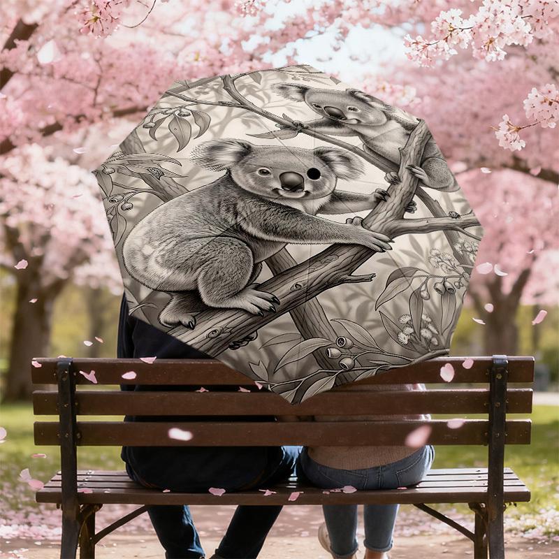 1PC Koala Tree Branch Umbrella-8-Rib Reinforced Portable Folding Travel Suitable for All Seasons Outdoor Daily Use-Z0498