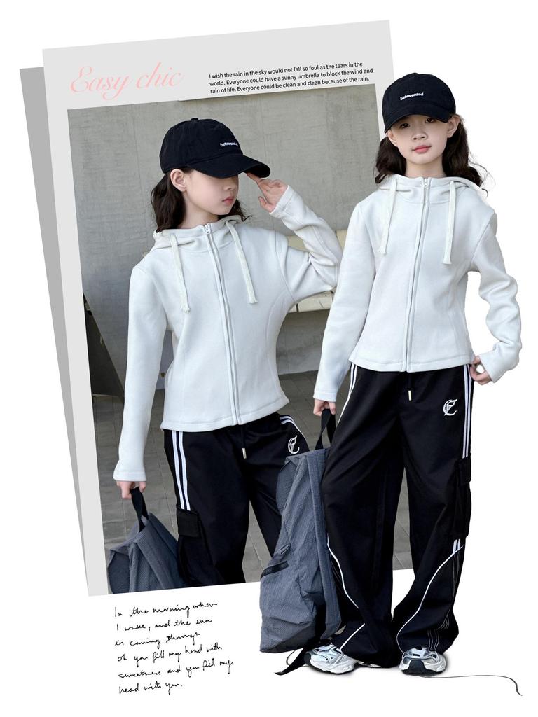 Girls' Slim-Fit Hooded Jacket - Autumn 2025 Fashionable Style for Big Kids