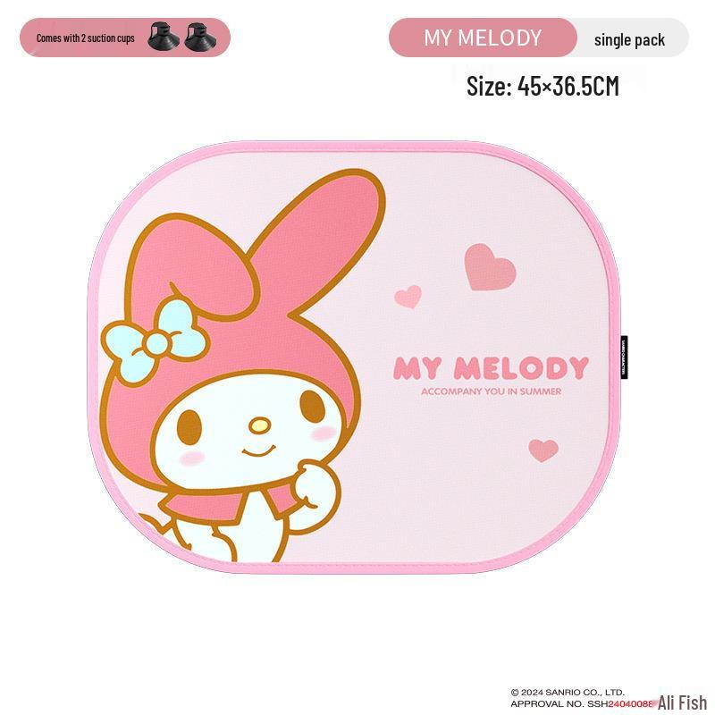 Sanrio Kuromi Car Window Sunshade Curtains - Heat Insulating Sun Blocker