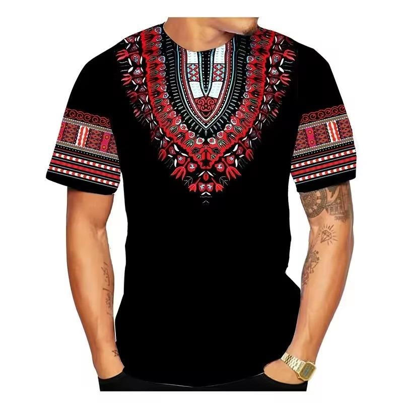 Herren Ethnisches Stil Print T-Shirt Atmungsaktiv Sportlich 3D-Druck