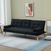 Sofa Bed, Guest Bed, Adjustable Backrest, Foldable Table, 181x77x78 cm, Black
