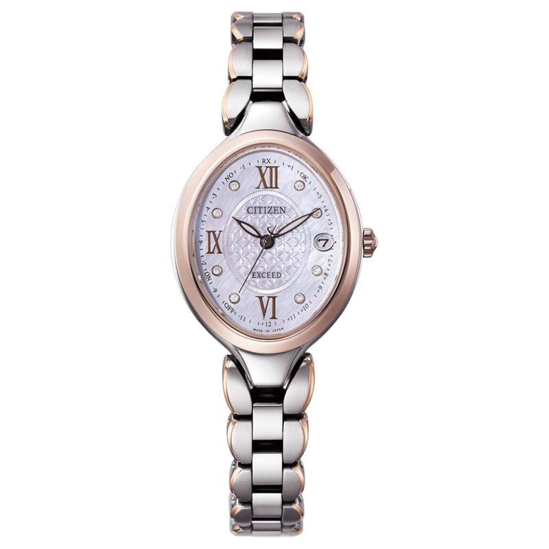 

CITIZEN Exceed series 50 meters waterproof world time calendar perpetual calendar light Quartz super titanium strap 25mm women s watch moth ES9515-53N синій