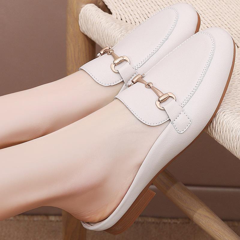 Baotou half slippers flat bottom low heel summer new sandals casual lazy muller