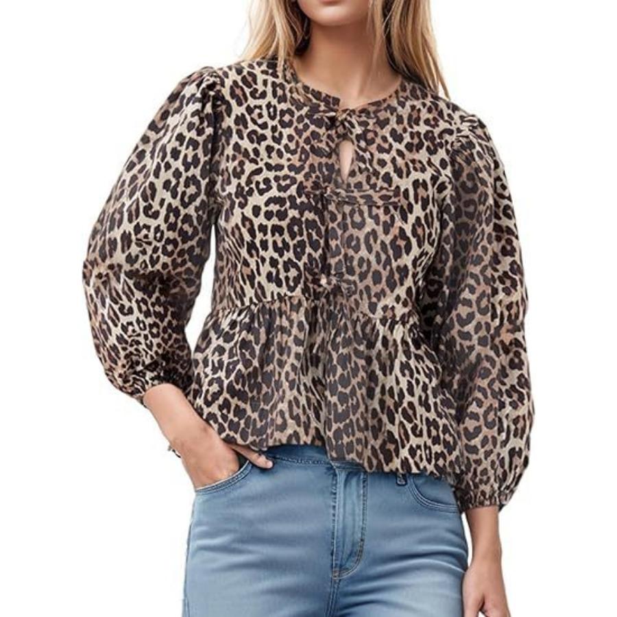 

Осенняя мода повседневная рубашка с бретельками спереди и бретельками сверху женская одежда XXL цветной печати леопарда