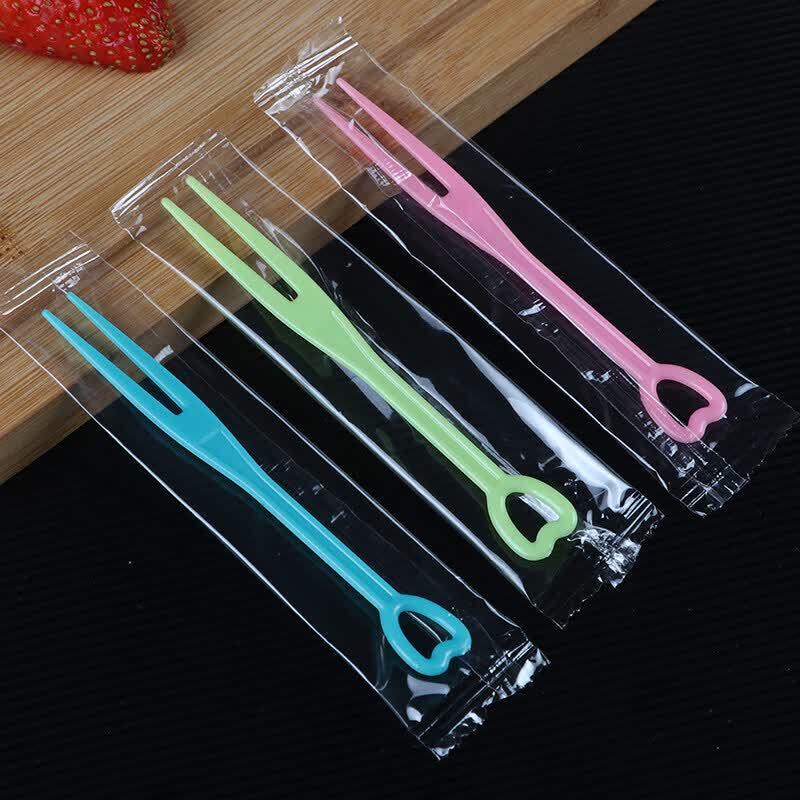 Disposable Individually Wrapped Plastic Fruit Forks