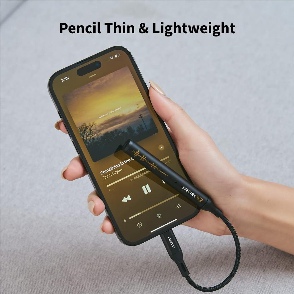 Maktar Headphone Amplifier High Resolution Compatible HiFi Improved Sound Quality Portable Headphone Amplifier Portable Lightning Jack iPhone Earphone