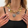 Collana girocollo a catena spessa in metallo CCB vintage Ingemark per donna con ciondolo a forma di fiore cuore amore Punk Collane Gioielli di moda Regali