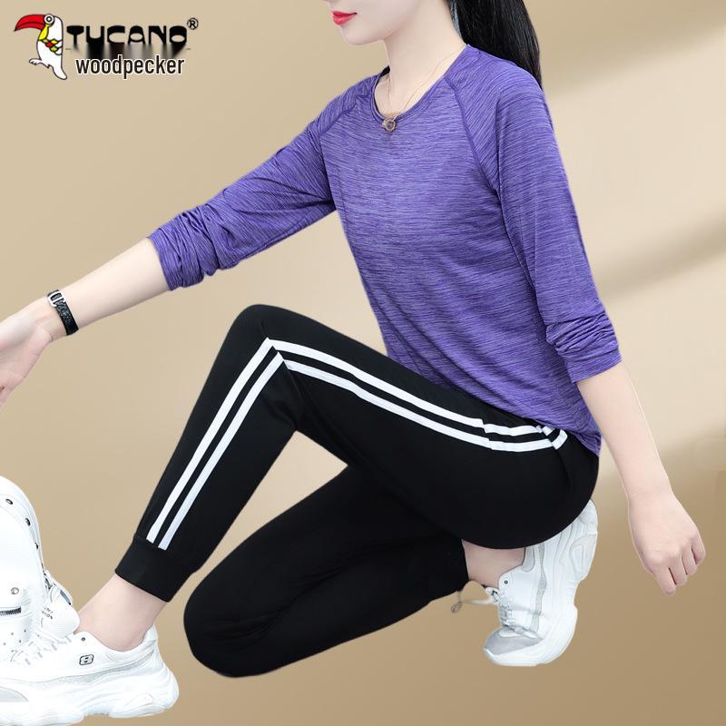 Dámská rychleschnoucí sportovní souprava Woodpecker - 2025 Ležérní dvoudílný set na běh a lezení pro podzim a jaro