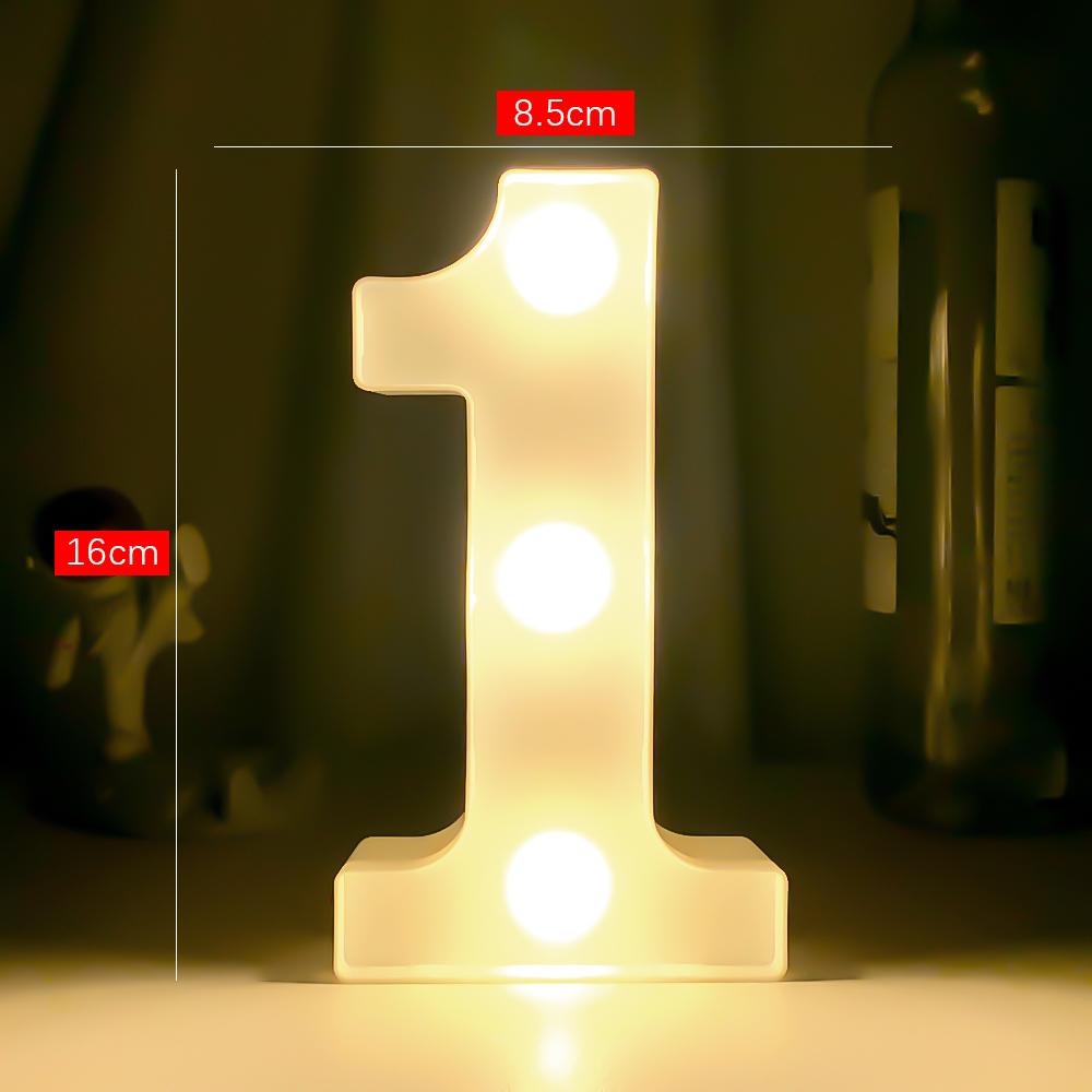 Creative Luminous Digital Number Letter Light AAA Battery Powered Lamp Night Light for Christmas Wedding Birthday Party Decor