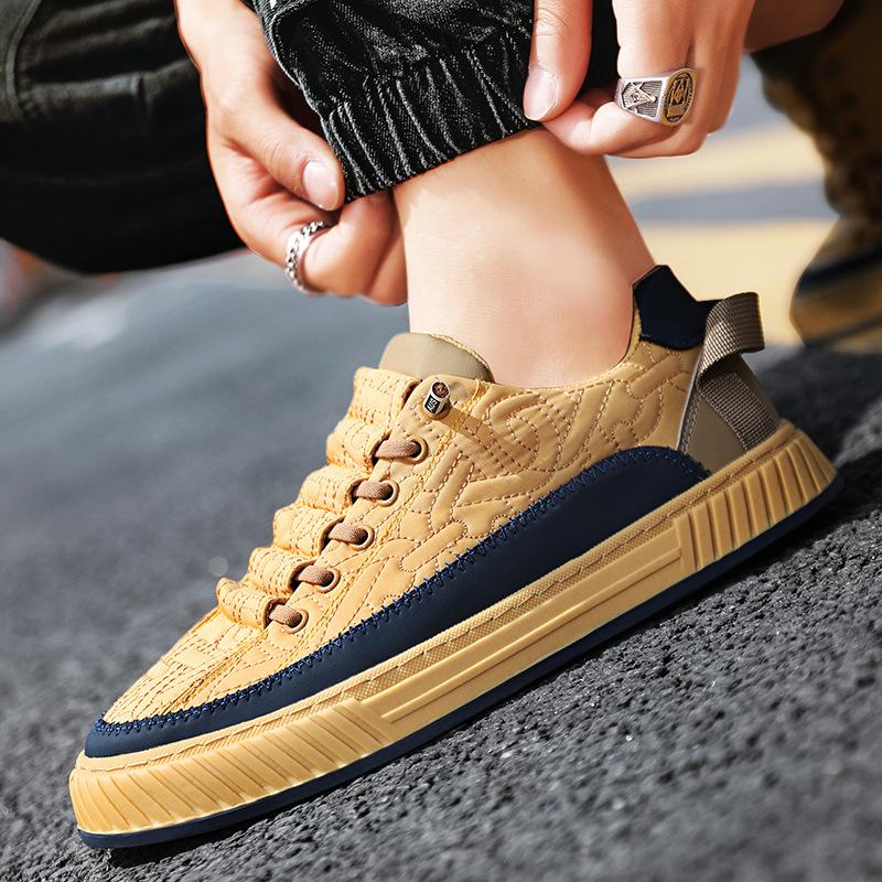 Модные мужские кроссовки из парусины на плоской подошве — фото 5