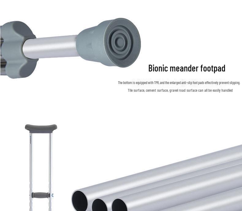 Adjustable Aluminum Alloy Crutches for Elderly and Disabled - Single/Double Options for Outdoor Use