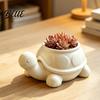 Decorative Housewarming Gift 3D Printed Turtle Succulents Pot Cute Animal Planter for Indoor Plants Desktop Decor Flowerpot Mini Green Minimalist