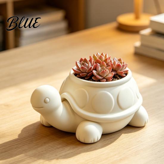 Decorative Housewarming Gift 3D Printed Turtle Succulents Pot Cute Animal Planter for Indoor Plants Desktop Decor Flowerpot Mini Green Minimalist