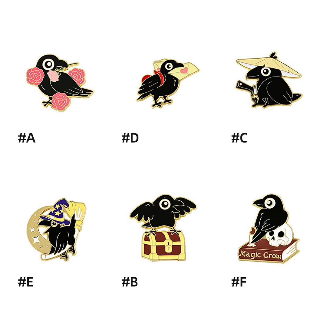 Unique Rhinestones Crow Brooch Pin Delicate Fashion Accessory for Clothings and Bags Decoration Casual Wear