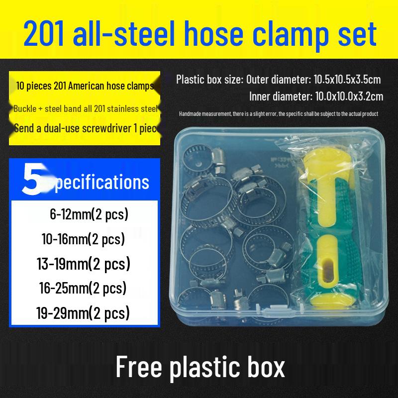 60-teiliges Set: 304 Edelstahl Amerikanische Schlauchschellen (6-38mm)