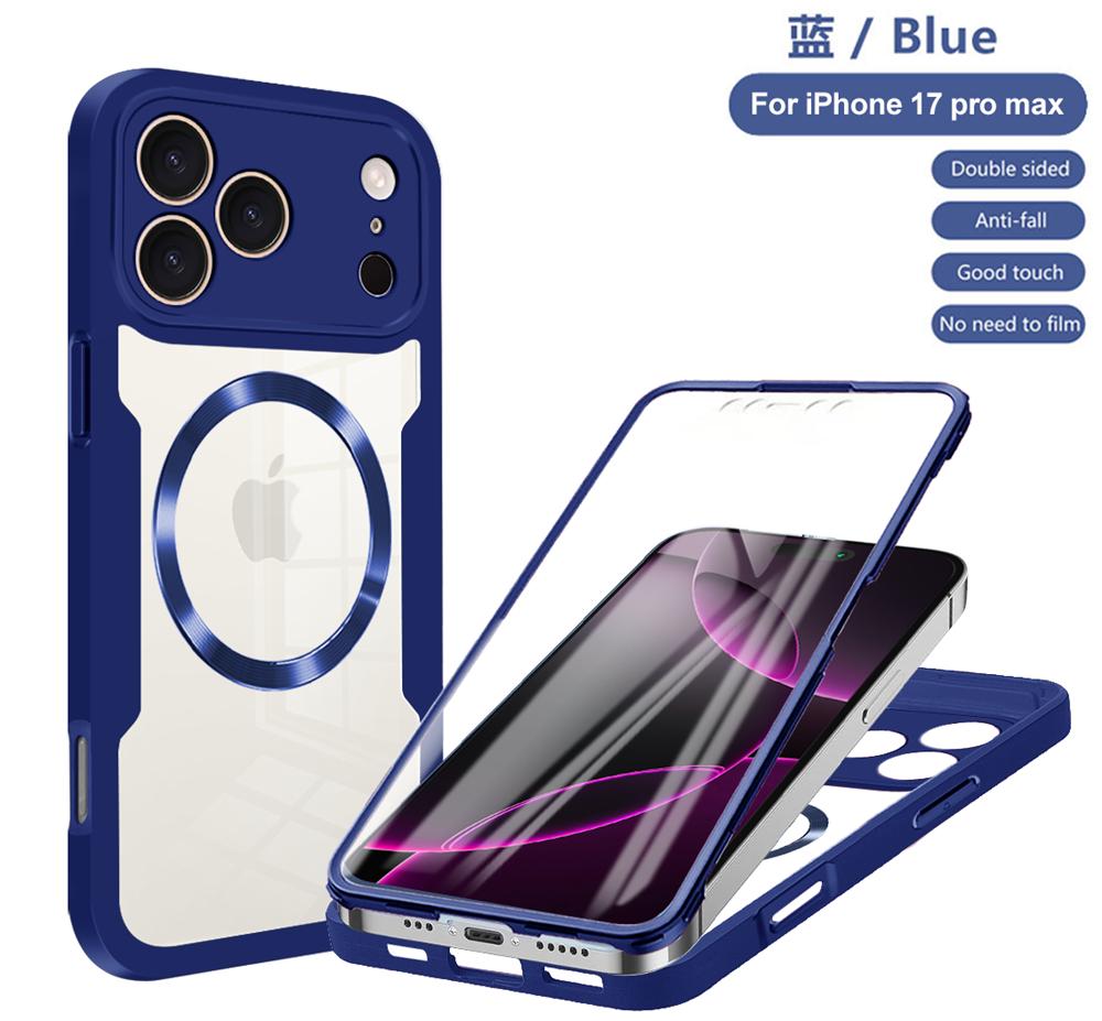 

For Magsafe Magnetic 360 All Inclusive Protection Clear Phone Case for IPhone 17 Air 16 15 12 13 14 11 Pro Max Silicone Cover iPhone 13