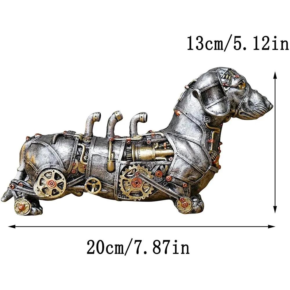 Mechanical Punk Dog Animal Statues,industrial Gothic Steampunk Standing Dog Decorations,creative Punk Office Bookshelf Decoratio