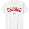 Chicago Illinois IL Red Letter Graphic On Chicago T-Shirt