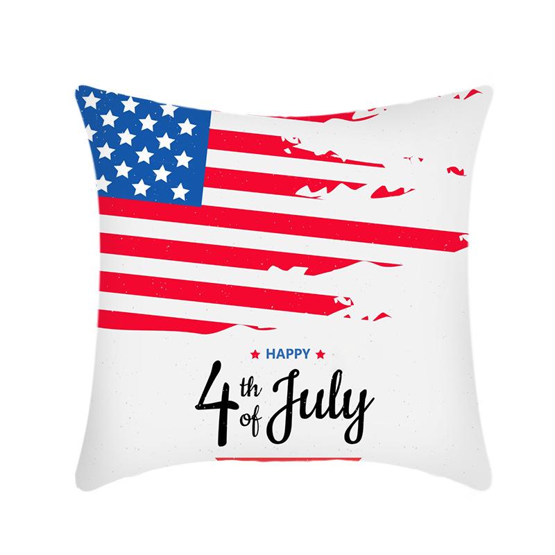 Independence Day Letter Flag Print Sofa Cushion Cover Home Holiday Pillow Cover