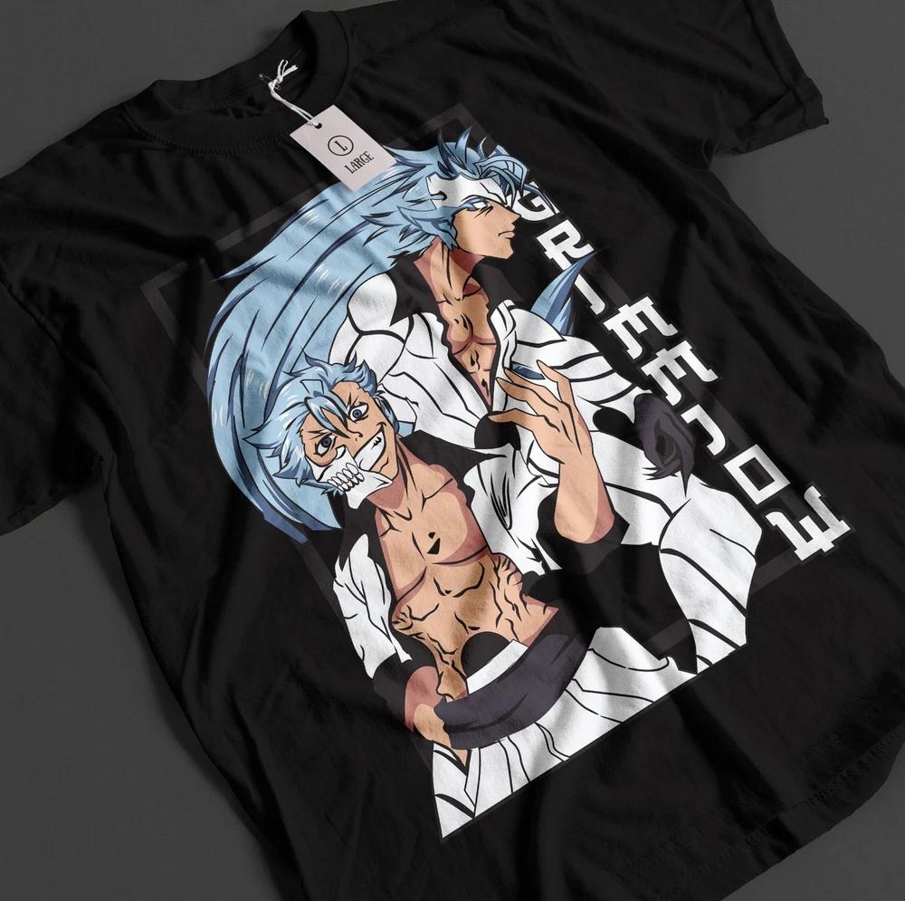 Bleach Anime Shirt Grimmjow Tshirt Ichigo Bankai TShirt Aizen Zaraki Unisex Tee S