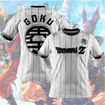 Dragon Ball Goku Cosplay T Shirts Super Saiyan Boys Kids Clothes Short Sleeve T-shirt White Black Orange Breathable Jersey