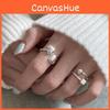 Eleganter Verstellbarer Geometrischer Ring in Herzform für Damen Schlichtes und Stilvolles Design