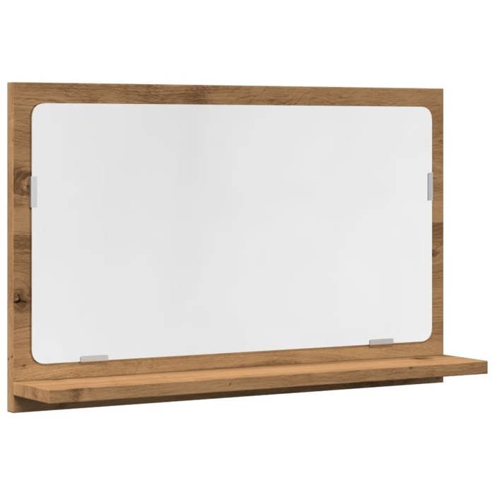 VidaXL Bathroom Mirror Cabinet Artisan Oak 60x11x37 Cm, Mirror Cabinet, Mirror with Shelf, Shelf of 856198