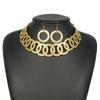 Choker-Halsketten-Ohrring-Set, Vintage Verstellbares Geschenk Unregelmäßig Rund Retro Schmuck für