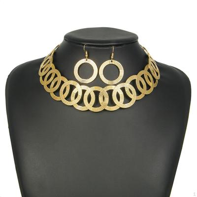Choker Necklace Earrings Set, Vintage Adjustable Gift Irregular Round Retro Jewelry for