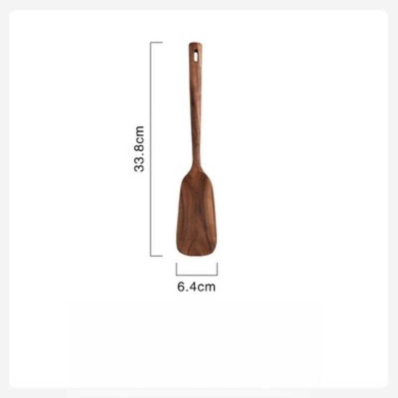

Teak Wood Spatula Long Handled Solid Wood, Leaky Shovel Acacia Wood, Household Non Stick Pan Stir Fry Shovel Kitchen Tool