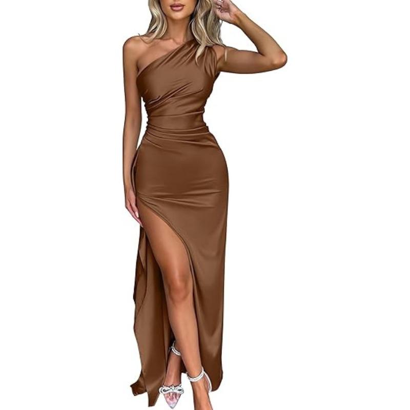 QICED Fashion Summer Spring Solid Color Print Sleeveless Casual Dresses