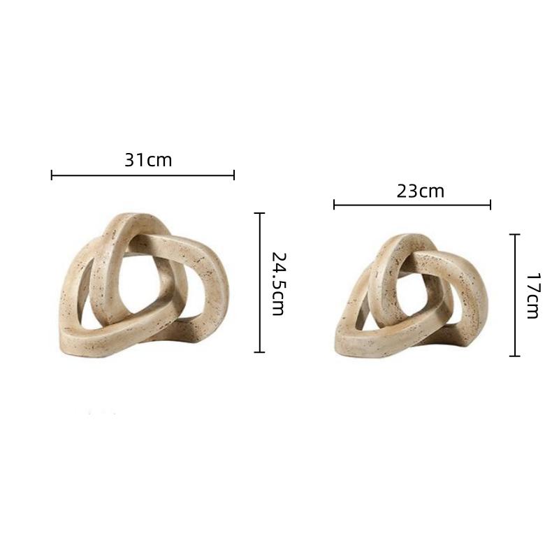 Resin Handicrafts Geometric Art Ring Interlocking Loop Knot Abstract Ornament Decorative Figurines Home Decoration Accessories