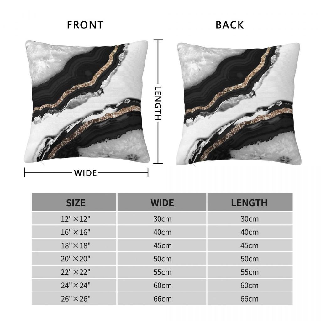 Agate Rose Gold Glam Square Pillowcase Polyester Linen Velvet Pattern Zip Decor Throw Pillow Case Home Cushion Cover