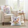Spring Flowers Cushion Cover Natural Linen Organic Fabric DoubleSided Printing Couch Pillow Covers Home Decor