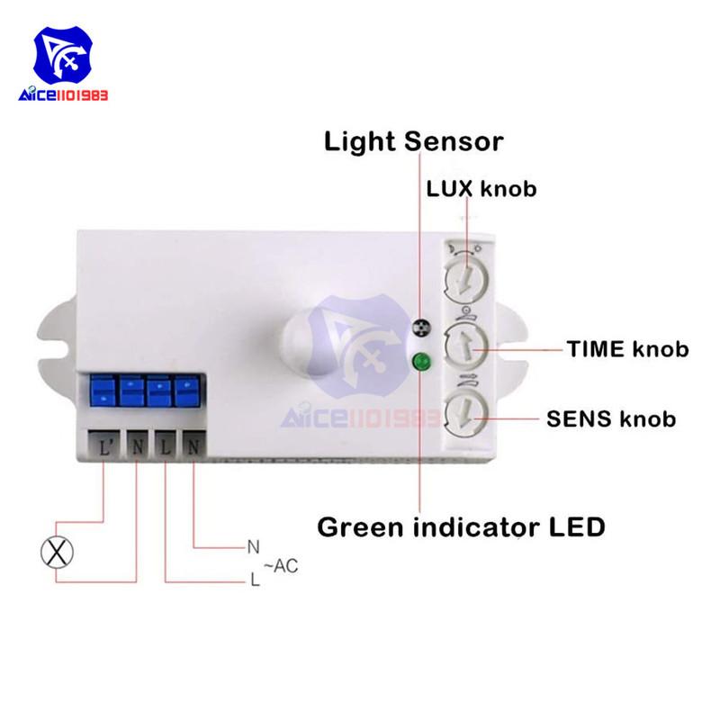 diymore 5.8GHz Microwave Radar Motion Sensor Body Motion Detector Sensor Induction Switch for Home Light Switch DC 12V-24V