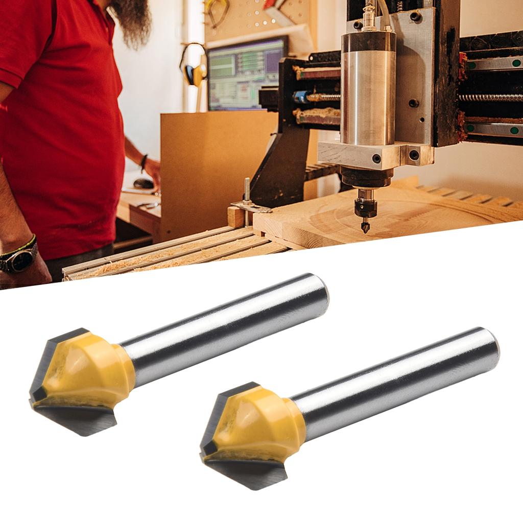 2*90 grad V-förmigen Flache Kopf Router Bit Holzbearbeitung Gravur Fräser