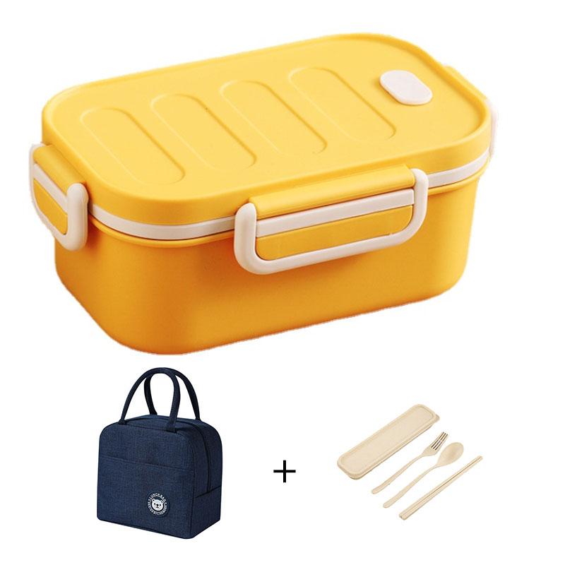 1000 ml tragbare Lunchbox, 2-lagig, mikrowellengeeignet, Bento-Box für Arbeit, Lebensmittel, Schule, Studenten, Erwachsene, Lebensmittelbehälter, frische Lunch-Taschen