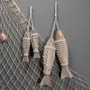 Handmade Vintage Woodfish Wall Decor 1Pcs Mediterranean Coastal Nautical Theme