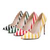 Zebra pattern stiletto pointed fashion women's high heels large size